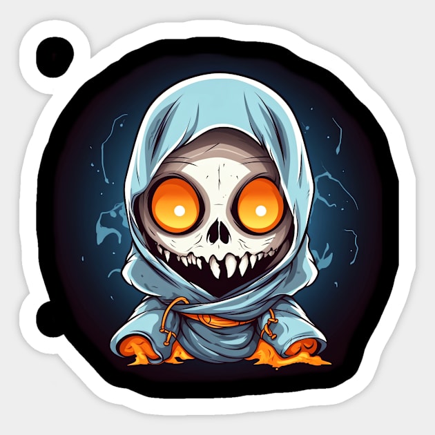 Eerie Halloween Ghoul Art - Spooky Season Delight Sticker by Captain Peter Designs